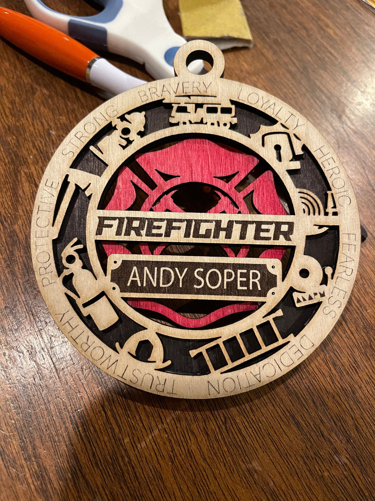 Custom Fire Fighter Ornament / Hanging