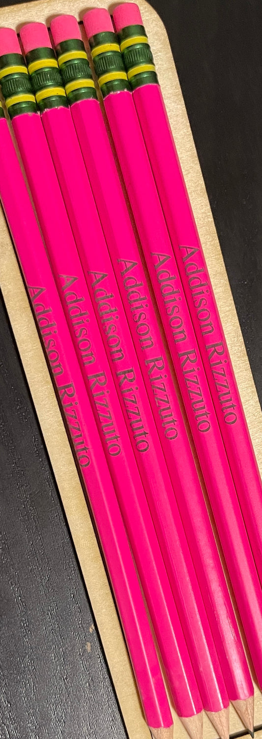 12 (dozen) Pencils - Customized #2 Pencils - multicolor
