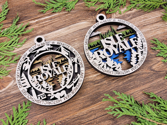 Isla Royale National Park Ornament - Laser cut